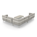 OUTDOOR LOUNGE SET 4PCS PEGASUS SM6199.02 CREAM WHITE ALUMINUM- BEIGE P.E.ROPE & OLEFIN FABRIC - Image 7
