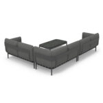 OUTDOOR LOUNGE SET 4PCS PEGASUS SM6199.01 DARK GREY ALUMINUM-P.E.ROPE-OLEFIN FABRIC - Image 7