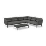 OUTDOOR LOUNGE SET 4PCS PEGASUS SM6199.01 DARK GREY ALUMINUM-P.E.ROPE-OLEFIN FABRIC - Image 8