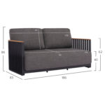 OUTDOOR LOUNGE SET 4PCS SERIES ETERNITY SM6173 ALUMINUM IN ANTHRACITE-GREY SINTERED STONE TOP - Image 8