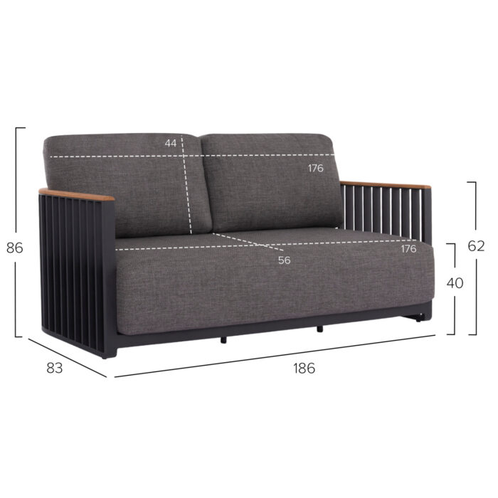 OUTDOOR LOUNGE SET 4PCS SERIES ETERNITY SM6173 ALUMINUM IN ANTHRACITE-GREY SINTERED STONE TOP - Image 8