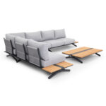 OUTDOOR CORNER LOUNGE SET 5PCS MEILANI SM6190 ALUMINUM-EUCALYPTUS WOOD-ROPE - Image 5