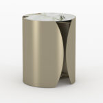 SIDE TABLE ROUND SERIES OBSESSION SM18090 CERAMIC TOP WITH GLASS-METAL LEGS Φ40x50Hcm.