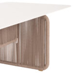 ALUMINUM DINING TABLE SERIES ETHEREAL SM6167 IVORY-COLORED SINTERED STONE TOP-BEIGE P.E.ROPE 240x100x73.5Hm. - Image 5