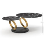 COFFEE TABLE ROUND ROTATING AILLERON SM18096 CERAMIC TOP-METAL BASE Φ77(50)x44Hcm. - Image 2