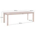 ΤΡΑΠΕΖΙ STERLIN SM6356 ΚΡΕΜ ΑΛΟΥΜΙΝΙΟ & SINTERED STONE TOP 240x100x76Yεκ. - Image 2