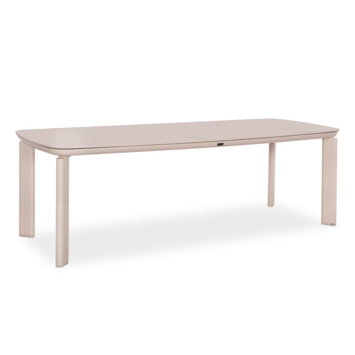 ΤΡΑΠΕΖΙ STERLIN SM6356 ΚΡΕΜ ΑΛΟΥΜΙΝΙΟ & SINTERED STONE TOP 240x100x76Yεκ. - Image 1