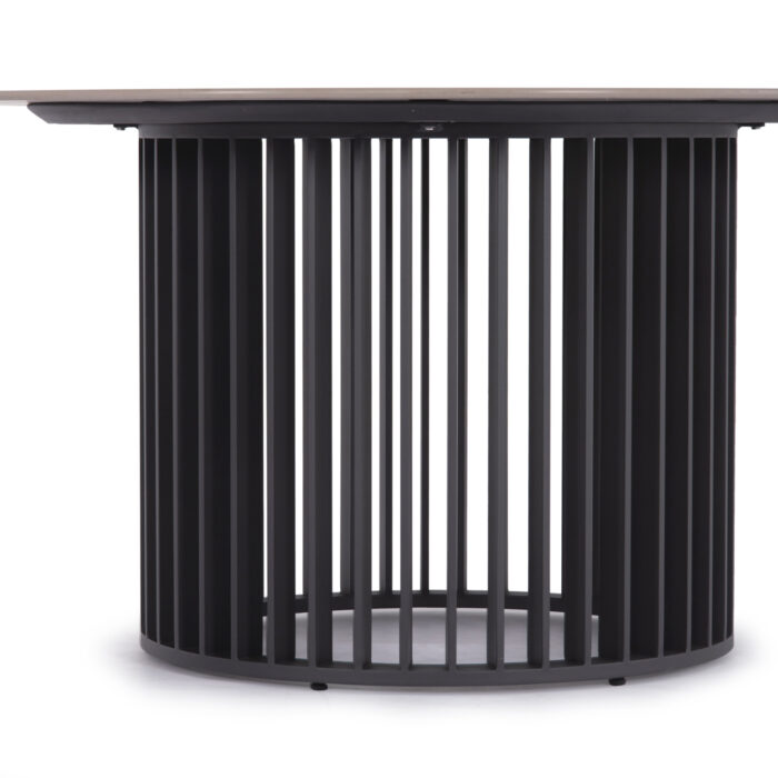 OUTDOOR ROUND DINING TABLE SERIES ETERNITY SM6177 ANTHRACITE ALUMINUM-GREY MARBLE LOOK SINTERED STONE Φ140cm. - Image 3