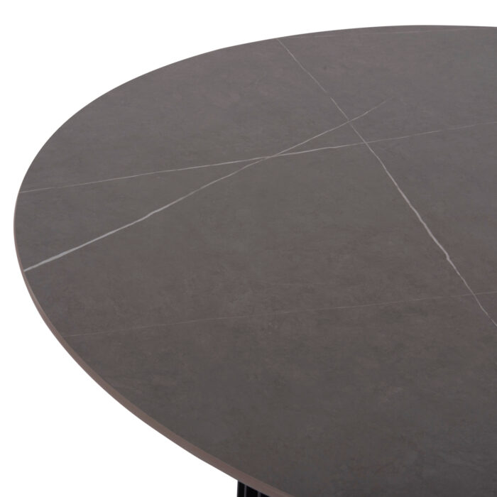 OUTDOOR ROUND DINING TABLE SERIES ETERNITY SM6177 ANTHRACITE ALUMINUM-GREY MARBLE LOOK SINTERED STONE Φ140cm. - Image 4