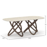 DINING TABLE ORBITER SM18093.01 CERAMIC TOP-ASHWOOD LEGS IN WALNUT COLOR 200x100x76.5Hcm. - Image 2