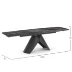 DINING TABLE EXTENDABLE HYPERION SM18097.01 CERAMIC TOP-METAL LEGS 180(40+40)x90x76Hcm. - Image 2