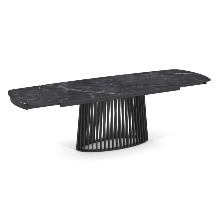 DINING TABLE EXTENDABLE MEMNON SM18098 CERAMIC TOP-METAL IN BLACK 180(40+40)x90x76Hcm. - Image 1