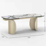DINING TABLE SERIES OBSESSION SM18086 CERAMIC TOP WITH GLASS-METAL LEGS 200(+50+50)x100x77Hcm. - Image 2