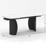 DINING TABLE SERIES OBSESSION SM18087 CERAMIC TOP-METAL LEGS 180x90x76Hcm. - Image 2