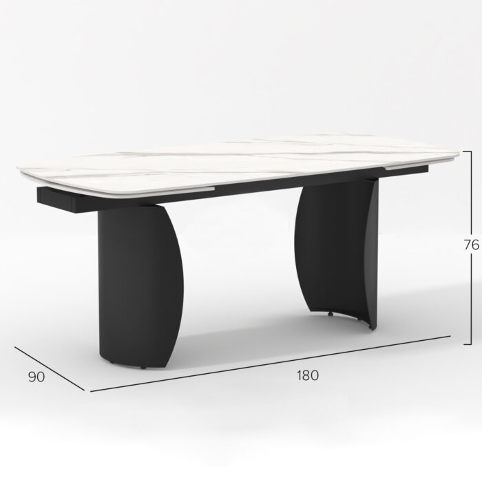 DINING TABLE SERIES OBSESSION SM18087 CERAMIC TOP-METAL LEGS 180x90x76Hcm. - Image 2