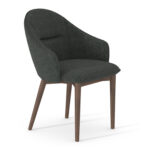 DINING CHAIR SWAIVE SM18102.01 DARK GREY FABRIC-ASHWOOD LEGS IN WALNUT COLOR 61x61,5x84Hcm.