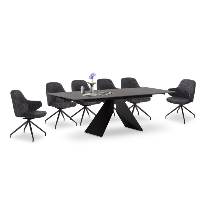 ΣΕΤ ΤΡΑΠΕΖΑΡΙΑΣ 7ΤΜΧ DOMINION SM21231 ΚΕΡΑΜΙΚΟ TOP--ΜΑΥΡΟ ΜΕΤΑΛΛΟ - Image 1