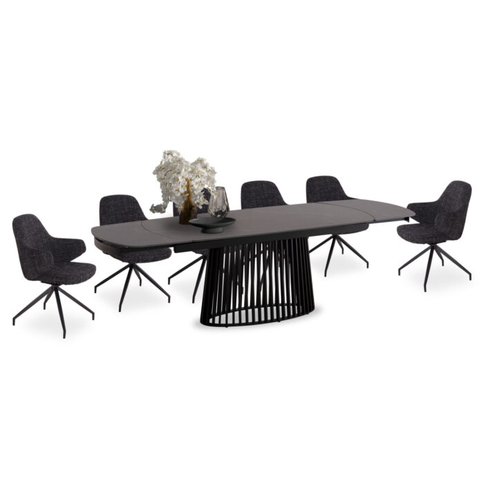ΣΕΤ ΤΡΑΠΕΖΑΡΙΑΣ 7ΤΜΧ MEMNON SM21238 ΚΕΡΑΜΙΚΟ TOP--ΜΑΥΡΟ ΜΕΤΑΛΛΟ - Image 1