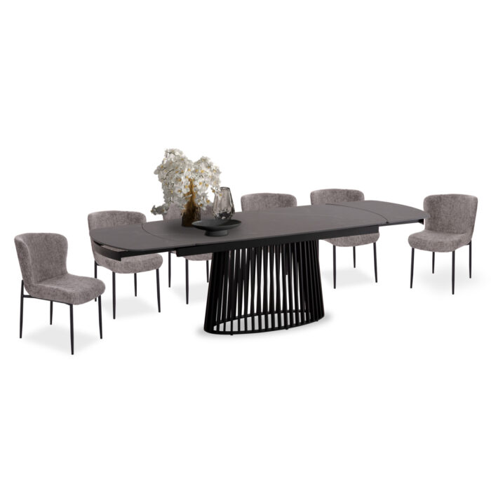 ΣΕΤ ΤΡΑΠΕΖΑΡΙΑΣ 7ΤΜΧ MEMNON SM21243 ΚΕΡΑΜΙΚΟ TOP--ΓΚΡΙ ΥΦΑΣΜΑ - Image 1