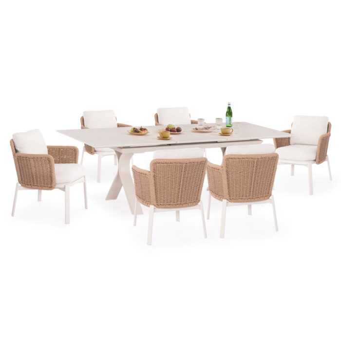 ΣΕΤ ΤΡΑΠΕΖΑΡΙΑΣ 7TMX ANDROMEDA (L) SM21247 ΑΛΟΥΜΙΝΙΟ-SINTERED STONE ΜΠΕΖ & ΕΚΡΟΥ - Image 1