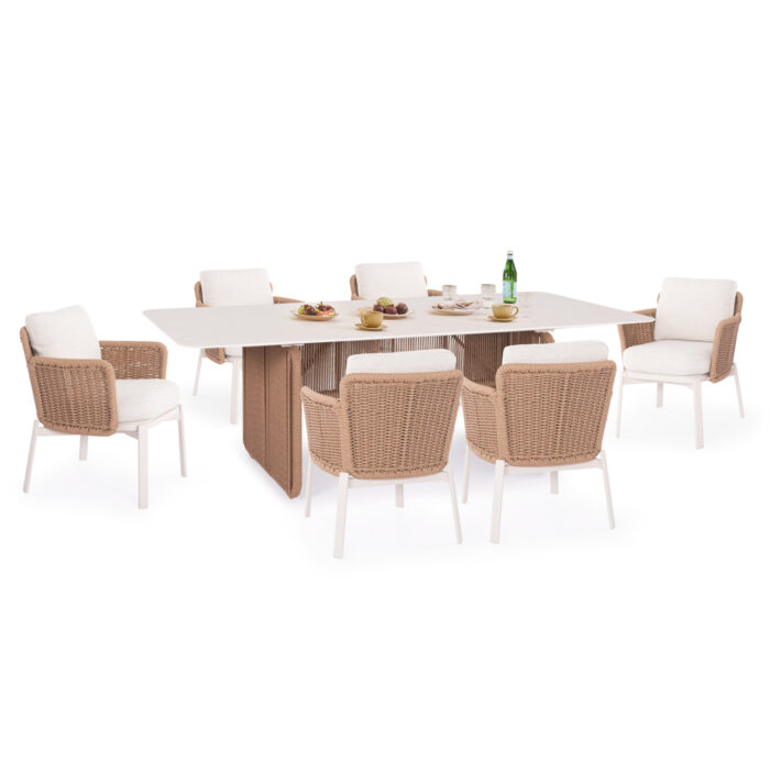 ΣΕΤ ΤΡΑΠΕΖΑΡΙΑΣ 7TMX DESTINY SM21248 ΑΛΟΥΜΙΝΙΟ-SINTERED STONE ΜΠΕΖ & ΕΚΡΟΥ - Image 1