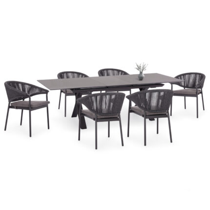 ΣΕΤ ΤΡΑΠΕΖΑΡΙΑΣ 7TMX ANDROMEDA (S) SM21251 ΑΛΟΥΜΙΝΙΟ-SINTERED STONE ΣΚΟΥΡΟ ΓΚΡΙ
