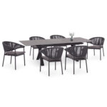 ΣΕΤ ΤΡΑΠΕΖΑΡΙΑΣ 7TMX ANDROMEDA (L) SM21252 ΑΛΟΥΜΙΝΙΟ-SINTERED STONE ΣΚΟΥΡΟ ΓΚΡΙ