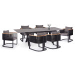 ΣΕΤ ΤΡΑΠΕΖΑΡΙΑΣ 7TMX ANDROMEDA (S) SM21253 ΑΛΟΥΜΙΝΙΟ-SINTERED STONE ΣΚΟΥΡΟ ΓΚΡΙ