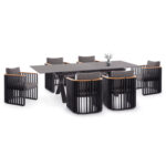 ΣΕΤ ΤΡΑΠΕΖΑΡΙΑΣ 7TMX ANDROMEDA (S) SM21254 ΑΛΟΥΜΙΝΙΟ-SINTERED STONE ΣΚΟΥΡΟ ΓΚΡΙ
