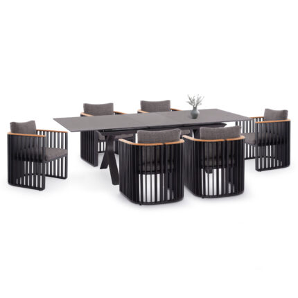 ΣΕΤ ΤΡΑΠΕΖΑΡΙΑΣ 7TMX ANDROMEDA (S) SM21254 ΑΛΟΥΜΙΝΙΟ-SINTERED STONE ΣΚΟΥΡΟ ΓΚΡΙ