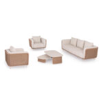 OUTDOOR LOUNGE SET 4PCS SERIES NEXUS SM6179 ALUMINUM-TWISTED RATTAN-SINTERED STONE