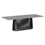 OUTDOOR DINING TABLE SERIES ETERNITY SM6175 ANTHRACITE ALUMINUM-GREY MARBLE LOOK SINTERED STONE 240x100x75H m.