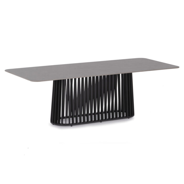 OUTDOOR DINING TABLE SERIES ETERNITY SM6175 ANTHRACITE ALUMINUM-GREY MARBLE LOOK SINTERED STONE 240x100x75H m. - Image 1