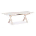 EXPANDABLE ALUMINUM DINING TABLE ANDROMEDA (L) SM6184 FRAME & SINTERED STONE TOP IN IVORY COLOR 240-300x100x76.5H