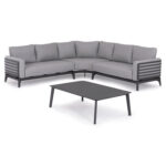 OUTDOOR LOUNGE SET 4PCS ORION CORNER SM6191.01 DARK GREY ALUMINUM & OLEFIN