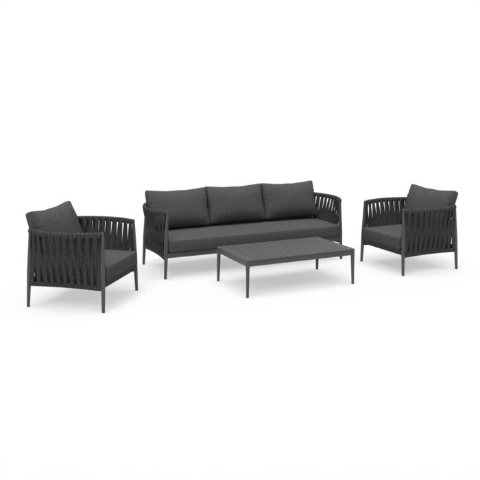 OUTDOOR LOUNGE SET 4PCS SERIES POLARIS SM6211.01 DARK GREY ALUMINUM-STRAPS-OLEFIN - Image 1