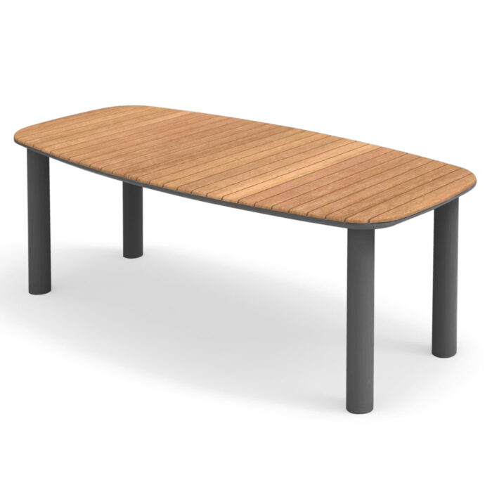 DINING TABLE SERIES EUTOPIA SM6203.01 GREY ALUMINUM-TEAK WOOD 220x100x75Hcm. - Image 1