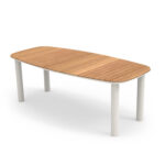 DINING TABLE SERIES EUTOPIA SM6203.02 CREAM WHITE ALUMINUM-TEAK WOOD 220x100x75Hcm.