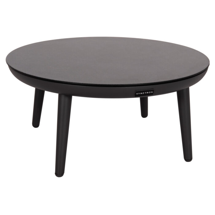 OUTDOOR COFFEE TABLE ROUND ZODIAC SM6214.01 GREY ALUMINUM & 3D PRINT GLASS TOP-Φ60x28Hcm. - Image 1