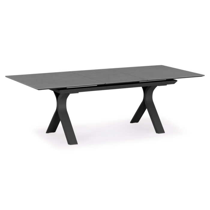 EXPANDABLE ALUMINUM DINING TABLE ANDROMEDA (S) SM6183.02 FRAME & SINTERED STONE TOP IN GREY COLOR 180-240x100x76.5H - Image 1