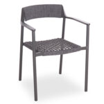 DINING CHAIR HELIA SM6200.01 DARK GREY ALUMINUM & P.E.ROPE 57x56.5x76.5Hcm.