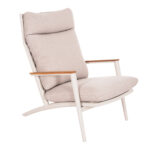 LOUNGE ARMCHAIR ZODIAC SM6213.02 CREAM WHITE ALUMINUM-ROPE-OLEFIN IN BEIGE-TEAK WOOD ARMRESTS 76x77,5x97Hcm.