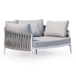 DAYBED SERIES POLARIS SM6215.02 ALUMINUM IN CREAM WHITE-STRAP ROPE & OLEFIN IN BEIGE 164x144x84Hcm.