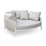 DAYBED 2-SEATER MAVERICK SM6216.02 ALUMINUM IN CREAM WHITE-OLEFIN & STRAP 164x144x70Hcm.