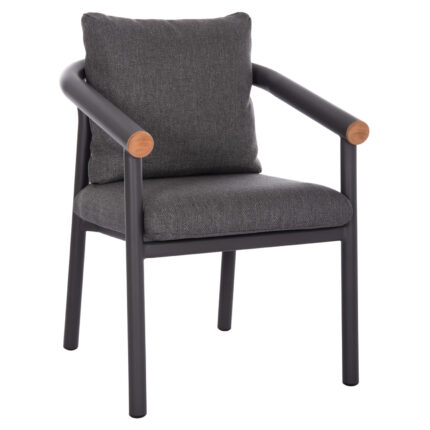 DINING CHAIR SERIES EUTOPIA SM6239.01 DARK GREY ALUMINUM & OLEFIN FABRIC 62x66x78Hcm.