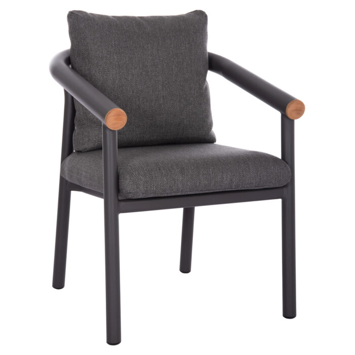 DINING CHAIR SERIES EUTOPIA SM6239.01 DARK GREY ALUMINUM & OLEFIN FABRIC 62x66x78Hcm. - Image 1