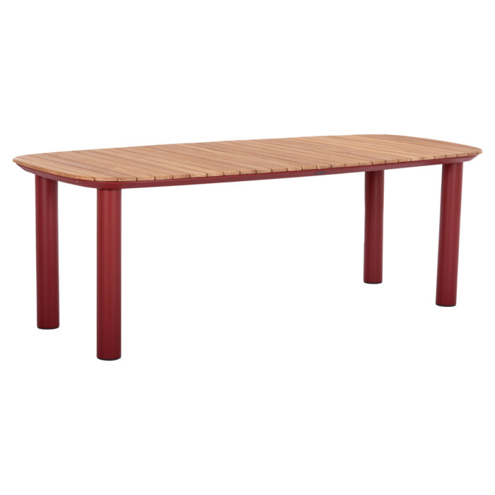 DINING TABLE SERIES EUTOPIA SM6203.05 RED ALUMINUM-TEAK WOOD 220x100x75Hcm. - Image 1