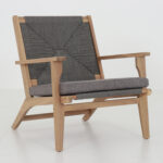 ARMCHAIR FORTUNA SM6246.02 ACACIA WOOD IN NATURAL COLOR-GREY ROPE & CUSHION 64x78,5x79Hcm.