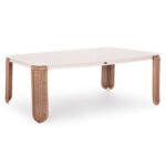 ALUMINUM DINING TABLE SERIES DESTINY SM6318 IVORY FRAME-WICKER-SINTERED STONE TOP 240x110x75Hcm.