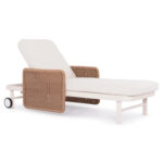SUNLOUNGER SERIES DESTINY SM6182 IVORY COLORED ALUMINUM FRAME-BEIGE WICKER & CUSHIONS 205.5x86x58-104H